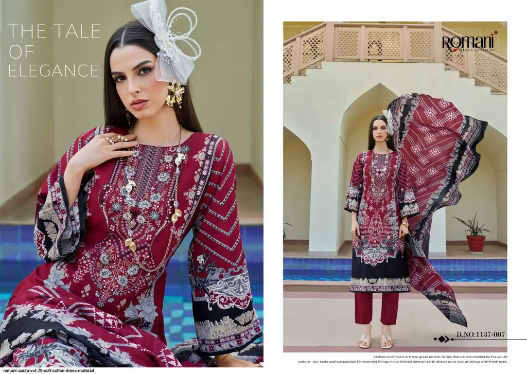 Romani Aarzu-07-Pakistani Un-Stitched Dress Material
