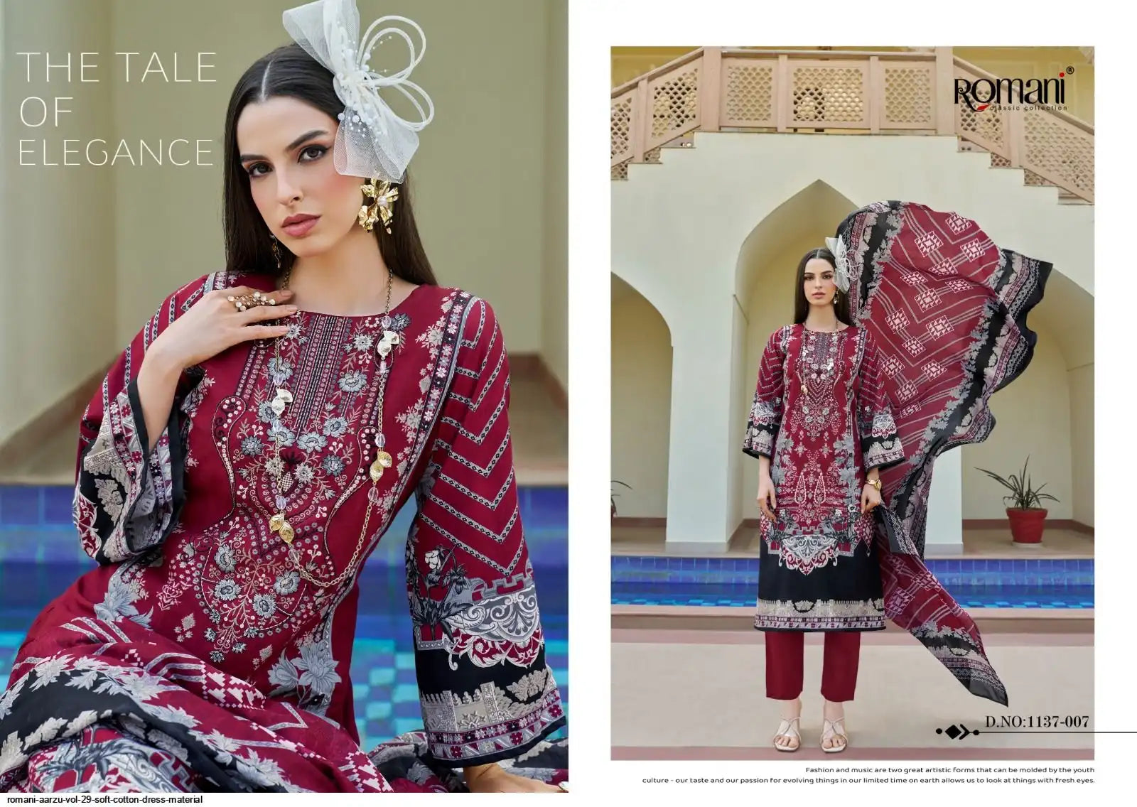 Romani Aarzu-07-Pakistani Un-Stitched Dress Material