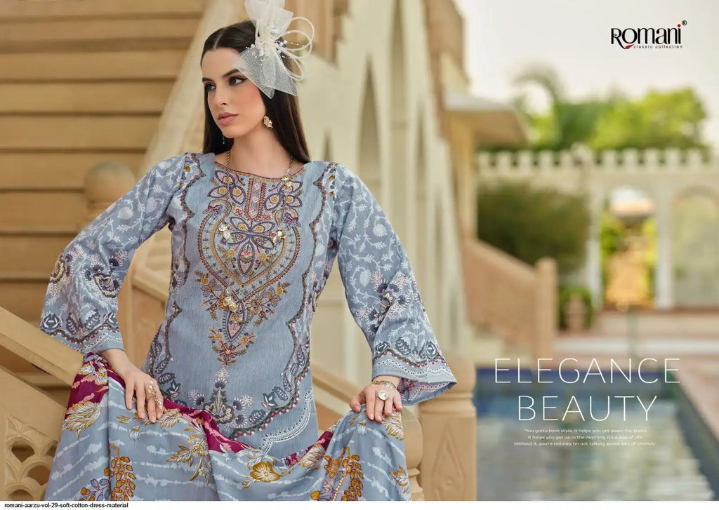 Romani Aarzu-01-Pakistani Un-Stitched Dress Material