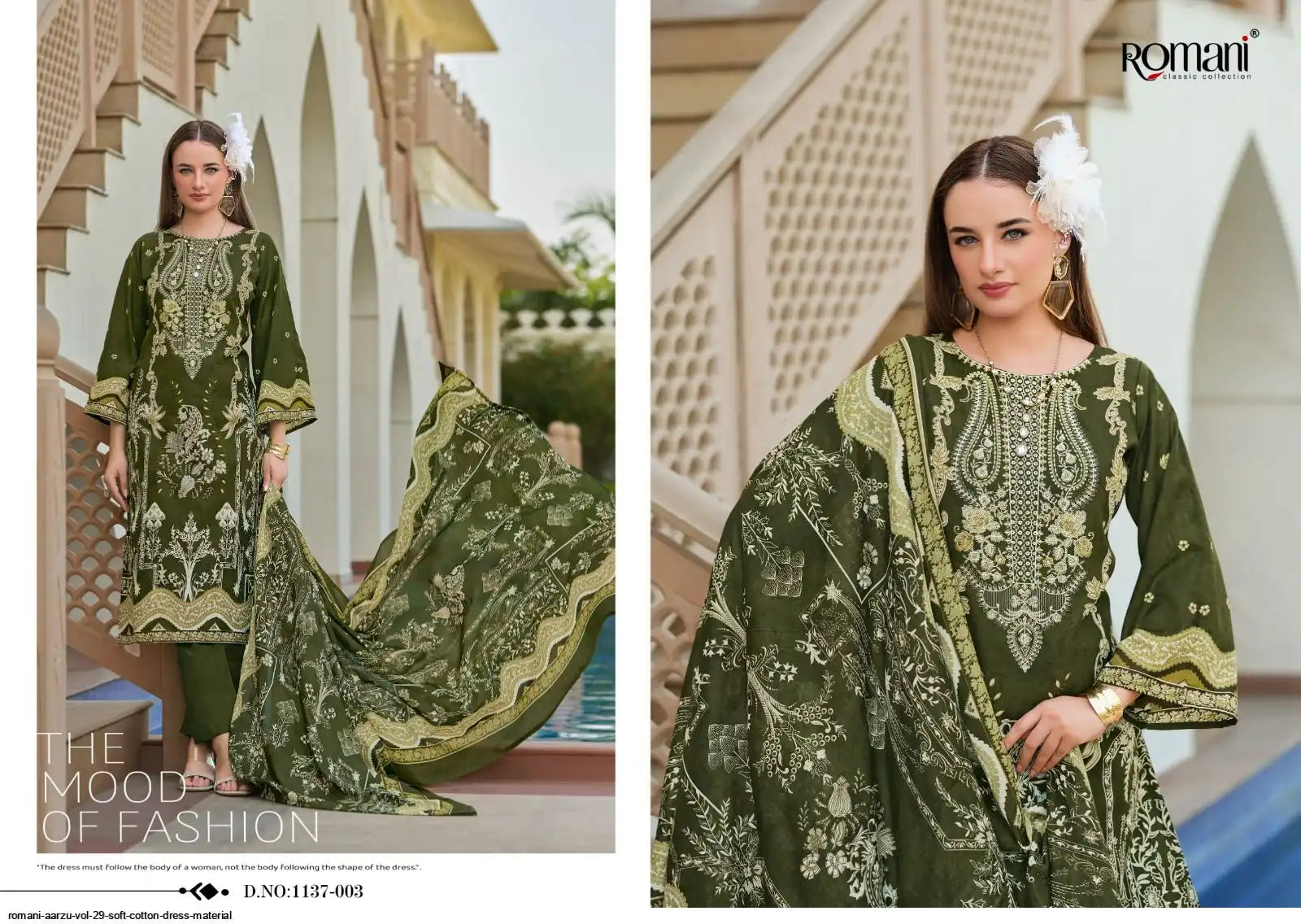 Romani Aarzu-03-Pakistani Un-Stitched Dress Material