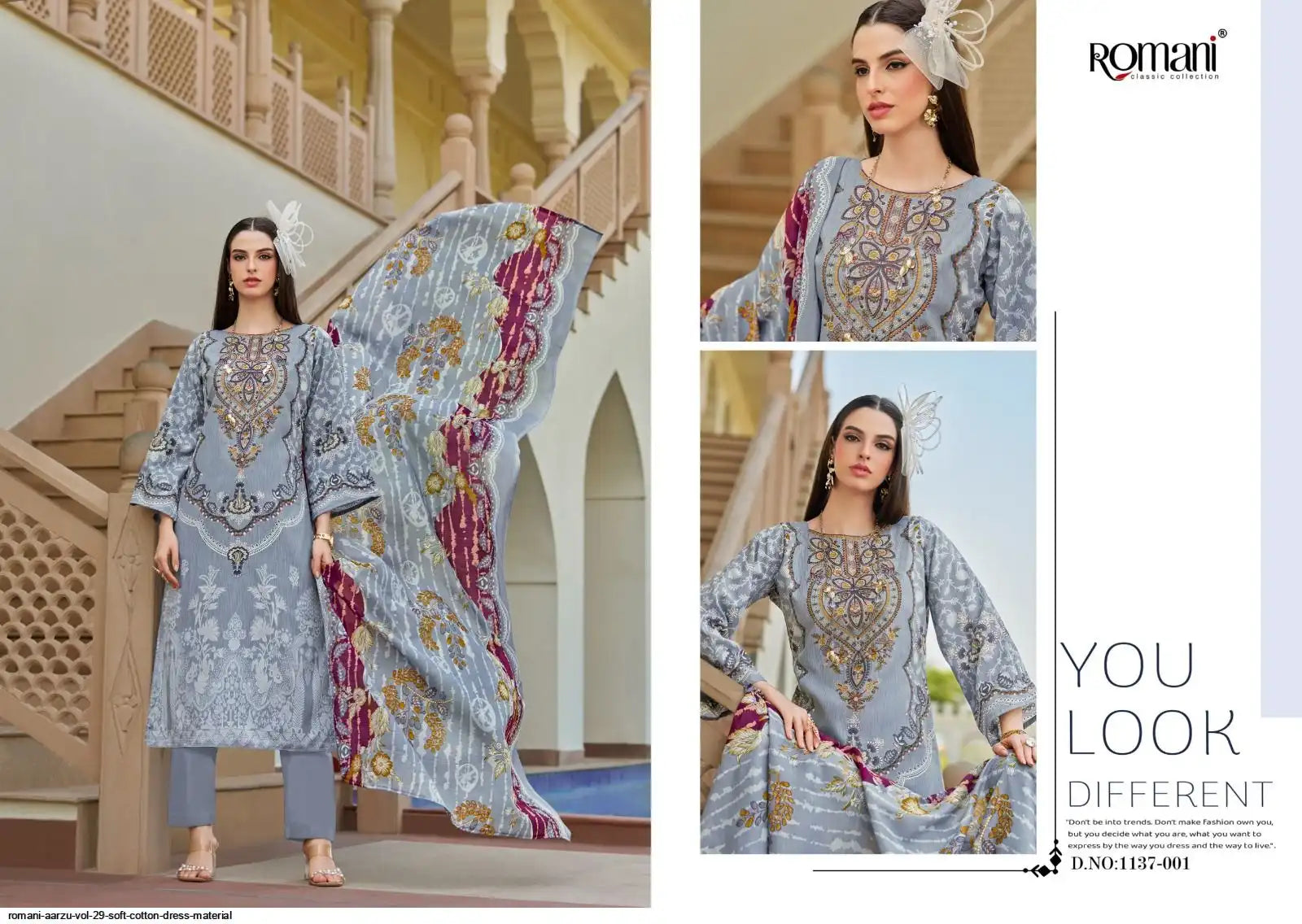 Romani Aarzu-01-Pakistani Un-Stitched Dress Material