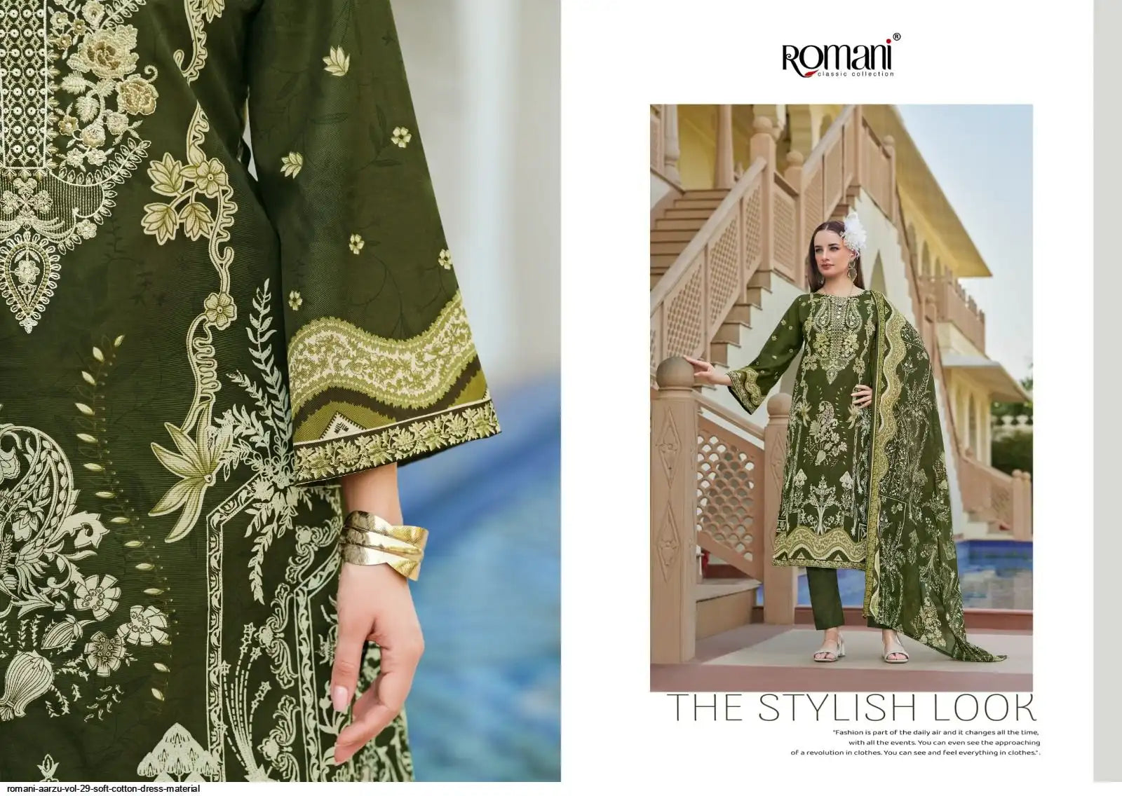 Romani Aarzu-03-Pakistani Un-Stitched Dress Material