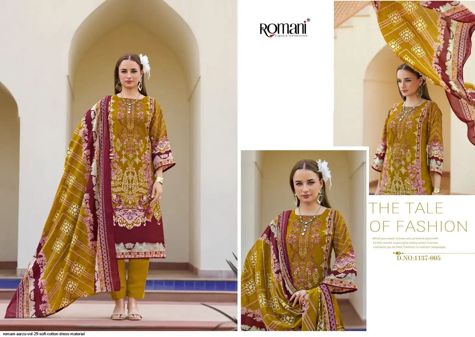 Romani Aarzu-05-Pakistani Un-Stitched Dress Material