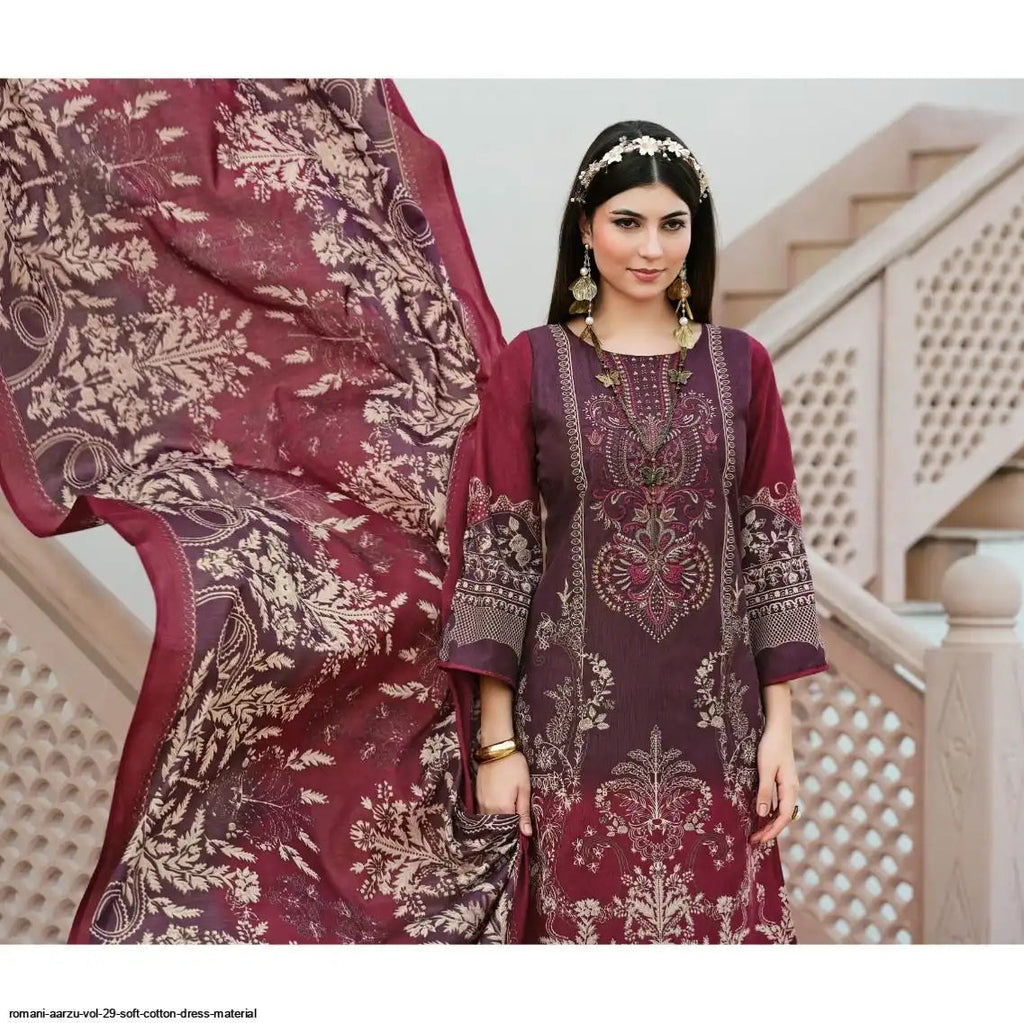 Romani Aarzu-02-Pakistani Un-Stitched Dress Material