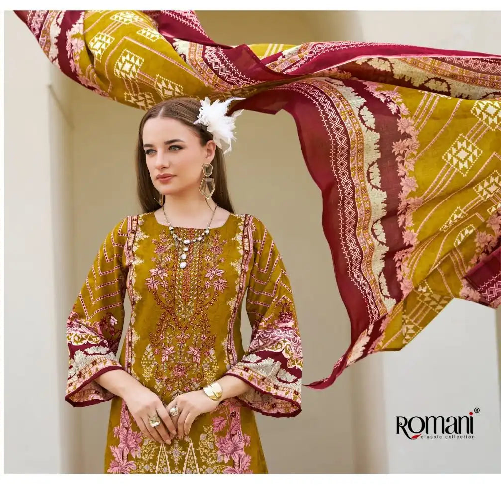 Romani Aarzu-05-Pakistani Un-Stitched Dress Material
